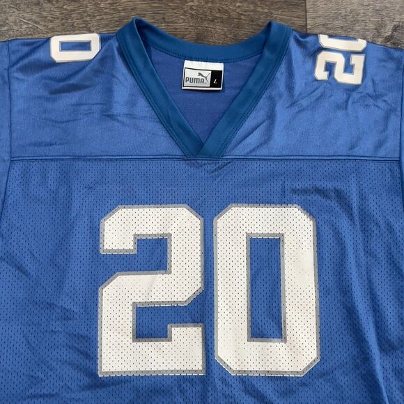 Vintage Puma Barry Sanders #20 Detroit Lions Jersey - Blue/White - Men's Large - Picture 2 of 9